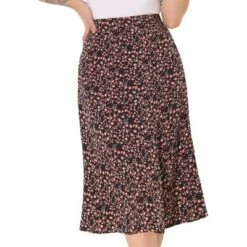 Allegra K Women's Print Peasant Elastic Waist A-Line Midi Skirts -Dresses City Shop GUEST 4cfa919e 36b6 4696 a9c7 1409e2615072