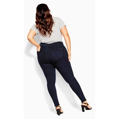 Women's Plus Size Harley Hi Waist Jean - Dark Denim | CITY CHIC 4 Women's Plus Size Harley Hi Waist Jean - Dark Denim | CITY CHIC - Image 2