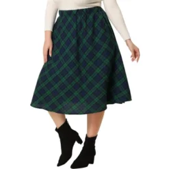 Agnes Orinda Women's Plus Size Velvet Plaid A-Line Elastic Waist Flare Skirts 17 Agnes Orinda Women's Plus Size Velvet Plaid A-Line Elastic Waist Flare Skirts -Dresses City Shop GUEST 52ac65f0 0270 4ee1 8f5a d348d0019e65