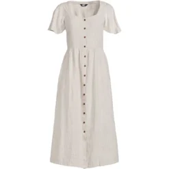 Lands' End Women's Linen Sweetheart Button Front Midi Dress 11 Lands' End Women's Linen Sweetheart Button Front Midi Dress -Dresses City Shop GUEST 56fe8043 627c 4d5a a35f 1a310a86bf14