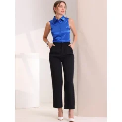 Allegra K Women's Satin Work Collar Sleeveless Button Down Shirts 9 Allegra K Women's Satin Work Collar Sleeveless Button Down Shirts -Dresses City Shop GUEST 58fb0850 fe5a 41ee 82f6 1ce62ce1e351