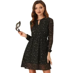 Allegra K Women's Choker V Neck Vintage Flared Gilding Metallic Shiny Star A-Line Dress 28 Allegra K Women's Choker V Neck Vintage Flared Gilding Metallic Shiny Star A-Line Dress -Dresses City Shop GUEST 5a99fde7 1431 45f0 90bd cb0ff7f27568