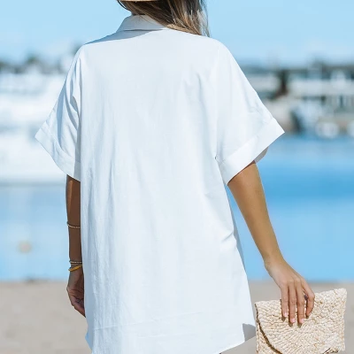 Women's Twist Mini Shirt Dress - Cupshe 4 Women's Twist Mini Shirt Dress - Cupshe - Image 2