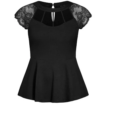 Women's Plus Size Layla Top - Black | CITY CHIC 4 Women's Plus Size Layla Top - Black | CITY CHIC - Image 2