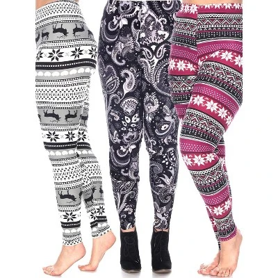 Women's Pack Of 3 Plus Size Leggings - One Size Fits Most Plus - White Mark 18 Women's Pack Of 3 Plus Size Leggings - One Size Fits Most Plus - White Mark - Image 16