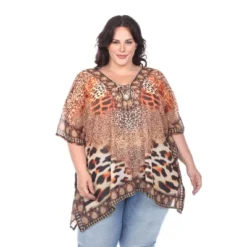 Plus Size Short Caftan With Tie-up Neckline - One Size Fits Most Plus - White Mark 16 Plus Size Short Caftan With Tie-up Neckline - One Size Fits Most Plus - White Mark -Dresses City Shop GUEST 5c670790 7247 4cb9 aa4c 9ab809ff0d34