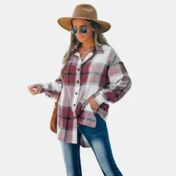 Women's Long Sleeve Plaid Oversized Shirt - Cupshe -Dresses City Shop GUEST 5c8a8d69 ec7c 4de3 aca5 8d3797e7272d