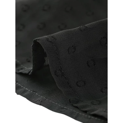 Allegra K Women's Swiss Dots Puff Square Neck Smocked Waist Chiffon Dress 7 Allegra K Women's Swiss Dots Puff Square Neck Smocked Waist Chiffon Dress - Image 5