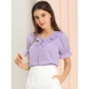 Allegra K Women's Tie V Neck Ruffle Neck Top Puff Sleeve Ruffle Cuff Casual Blouse 1 Allegra K Women's Tie V Neck Ruffle Neck Top Puff Sleeve Ruffle Cuff Casual Blouse -Dresses City Shop GUEST 5d166898 9f17 42c0 b1a6 b621dac5edca