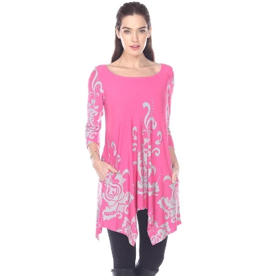 Women's Scoop Neck Printed Yanette Tunic Top - White Mark 11 Women's Scoop Neck Printed Yanette Tunic Top - White Mark - Image 9