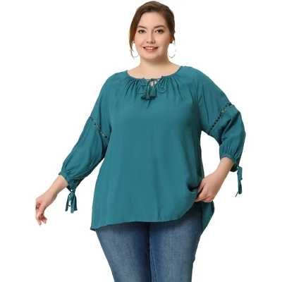 Agnes Orinda Women's Plus Size Long Sleeve Tie Winter Trendy Basic Tunic Blouse 12 Agnes Orinda Women's Plus Size Long Sleeve Tie Winter Trendy Basic Tunic Blouse - Image 10