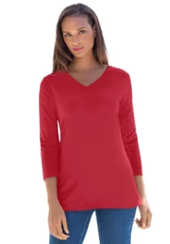 Jessica London Women’s Plus Size V-Neck Tee 25 Jessica London Women’s Plus Size V-Neck Tee -Dresses City Shop GUEST 60acfb1b 3676 4784 a447 e68f7096fa03