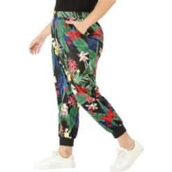 Agnes Orinda Women's Plus Size Adjustable Elastic Waist Pockets Tropical Harem Jogger Pants -Dresses City Shop GUEST 628c5356 18d7 41ec 9e41 69fde3de1f3f