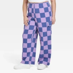 Women's Checkered Cargo Graphic Pants - Purple 9 Women's Checkered Cargo Graphic Pants - Purple -Dresses City Shop GUEST 62bb5498 02bb 48c3 917f 33b42f3a54a9