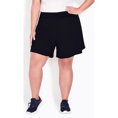 Women's Plus Size Active Short - Black | AVENUE LEISURE 5 Women's Plus Size Active Short - Black | AVENUE LEISURE - Image 3
