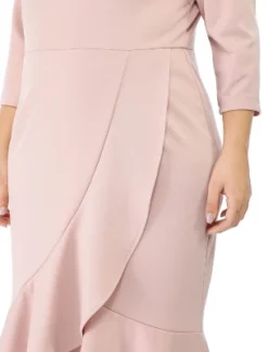 Agnes Orinda Women's Plus Size Cocktail V-neck Wrap Ruffled Midi Bodycon Dresses -Dresses City Shop GUEST 66068fe0 0a1b 4648 b72a 3453690ef281