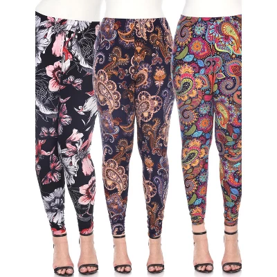 Women's Pack Of 3 Plus Size Leggings - One Size Fits Most Plus - White Mark 14 Women's Pack Of 3 Plus Size Leggings - One Size Fits Most Plus - White Mark - Image 12