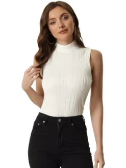 Allegra K Women's Stand Collar Sleeveless Ribbed Knit Blouses 12 Allegra K Women's Stand Collar Sleeveless Ribbed Knit Blouses -Dresses City Shop GUEST 6b290f03 b18b 4579 bb8e 34737ad5a598