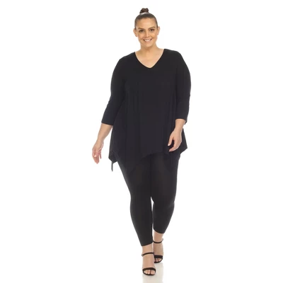 Plus Size Empire Cut V-Neck Tunic Top 6 Plus Size Empire Cut V-Neck Tunic Top - Image 4