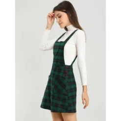 Allegra K Women's Plaid Tartan Button Decor A-Line Pinafore Overall Dress 17 Allegra K Women's Plaid Tartan Button Decor A-Line Pinafore Overall Dress -Dresses City Shop GUEST 7063a571 b336 4e01 81c1 2a048072f1a2