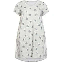 Women's Plus Size Hello Sunshine Print Dress - Grey Star | ZIM & ZOE