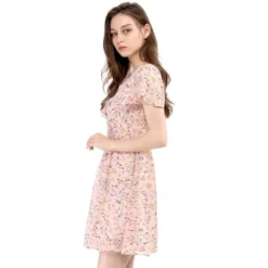 Allegra K Women's Floral Printed Spring Summer Flare Short Sleeve Lace-up V Neck Chiffon Dress 19 Allegra K Women's Floral Printed Spring Summer Flare Short Sleeve Lace-up V Neck Chiffon Dress -Dresses City Shop GUEST 71706d2c db5b 4107 acb4 73b8f34ec618