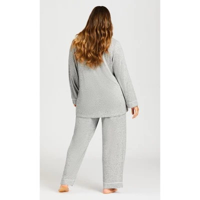 Women's Plus Size Hacci Sleep Pant - Gray | AVENUE 4 Women's Plus Size Hacci Sleep Pant - Gray | AVENUE - Image 2