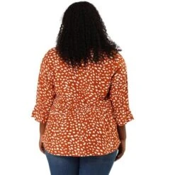 Agnes Orinda Women's Plus Size Fashion Outfits V Neck 3/4 Flounce Sleeve Babydoll Blouses -Dresses City Shop GUEST 727330c7 023f 46f3 9409 9a95d12c4885