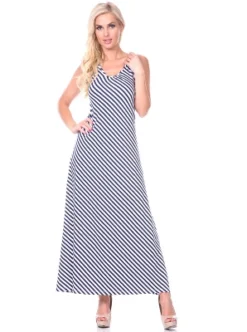 Women's Backless Striped Maxi Dress - White Mark -Dresses City Shop GUEST 72a5bfde 784f 4273 b047 58f085885189