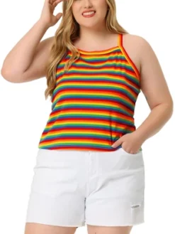 Agnes Orinda Women's Plus Size Stripe Sleeveless Stretch Camisole 13 Agnes Orinda Women's Plus Size Stripe Sleeveless Stretch Camisole -Dresses City Shop GUEST 730f3bde ea43 454c 8f73 0c7a65280439