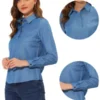 Allegra K Women's Point Collar Half Placket Casual Long Sleeve Chambray Blouse Shirts 2 Allegra K Women's Point Collar Half Placket Casual Long Sleeve Chambray Blouse Shirts -Dresses City Shop GUEST 7516ea66 ccc5 4641 a581 485fa639a949