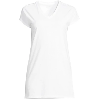 Lands' End Women's Short Sleeve Supima Cotton Xlong Vneck Tunic 3 Lands' End Women's Short Sleeve Supima Cotton Xlong Vneck Tunic