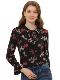 Allegra K Women's Floral Tie V Neck Blouse Chiffon Ruffle Trumpet Sleeve Shirt 22 Allegra K Women's Floral Tie V Neck Blouse Chiffon Ruffle Trumpet Sleeve Shirt -Dresses City Shop GUEST 79d0dbdb c0bb 478d b2a4 d1cf1dc162d7