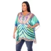 Plus Size Short Caftan With Tie-up Neckline - One Size Fits Most Plus - White Mark -Dresses City Shop GUEST 7c7fea5e f463 4e77 bf23 8a7df046c8f8