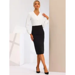 Allegra K Women's V Neck Classic Office Long Sleeves Button Down Shirts -Dresses City Shop GUEST 7d5c4ff5 b242 446a b864 d1a2e9989138