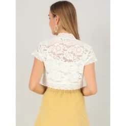 Allegra K Women's Elegant Short Sleeve Sheer Floral Lace Shrug Blouses 16 Allegra K Women's Elegant Short Sleeve Sheer Floral Lace Shrug Blouses -Dresses City Shop GUEST 7ddd5ad1 8d8c 4d90 825e a2bf0e9420bc