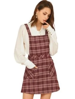 Allegra K Women's Plaid Tartan Button Decor A-Line Pinafore Overall Dress 25 Allegra K Women's Plaid Tartan Button Decor A-Line Pinafore Overall Dress -Dresses City Shop GUEST 8290e87c 2897 4bb1 8931 34de3e0b278d