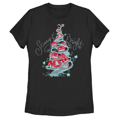 Women's The Nightmare Before Christmas Scary & Bright Tree T-Shirt 5 Women's The Nightmare Before Christmas Scary & Bright Tree T-Shirt - Image 3