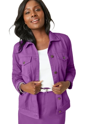 Jessica London Women’s Plus Size Classic Cotton Denim Jacket 14 Jessica London Women’s Plus Size Classic Cotton Denim Jacket - Image 12