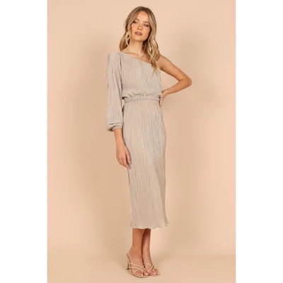 Petal And Pup Womens Pontee One Shoulder Pleated Midi Dress 5 Petal And Pup Womens Pontee One Shoulder Pleated Midi Dress - Image 3