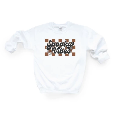 Simply Sage Market Women's Graphic Sweatshirt Checkered Spooky Vibes 7 Simply Sage Market Women's Graphic Sweatshirt Checkered Spooky Vibes - Image 5