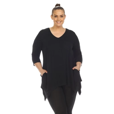 Plus Size Empire Cut V-Neck Tunic Top 7 Plus Size Empire Cut V-Neck Tunic Top - Image 5