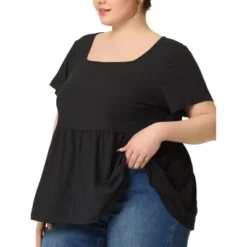 Agnes Orinda Women's Plus Size Ribbed Peplum Babydoll Short Sleeve Summer Blouses 18 Agnes Orinda Women's Plus Size Ribbed Peplum Babydoll Short Sleeve Summer Blouses -Dresses City Shop GUEST 8c11dc49 402a 4bf6 97c3 cc3d07ca145d