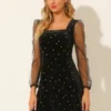 Allegra K Women's Mesh Sheer Puff Long Sleeve Square Neck Glitter Star Mini Velvet Dress 1 Allegra K Women's Mesh Sheer Puff Long Sleeve Square Neck Glitter Star Mini Velvet Dress -Dresses City Shop GUEST 8d7fa5b1 2c75 42ea ab60 9ff8918c18bb