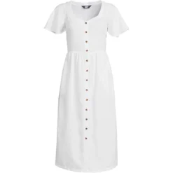 Lands' End Women's Linen Sweetheart Button Front Midi Dress 9 Lands' End Women's Linen Sweetheart Button Front Midi Dress -Dresses City Shop GUEST 8dda9d3c 0ee6 49bf b443 b3c4b8fc513d