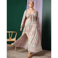 ELOQUII Women’s Plus Size Tie Front Maxi Dress 7 ELOQUII Women’s Plus Size Tie Front Maxi Dress -Dresses City Shop GUEST 8ec4670e e0bb 49d2 9b74 51417c5c5a2c