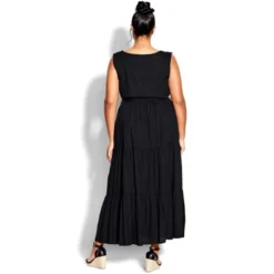Women's Plus Size Seashore Maxi Dress - Black | LORALETTE