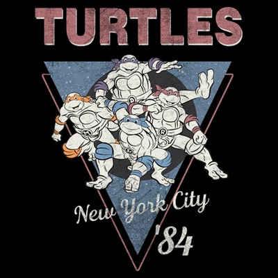 Junior's Teenage Mutant Ninja Turtles Vintage Group Triangle T-Shirt 3 Junior's Teenage Mutant Ninja Turtles Vintage Group Triangle T-Shirt