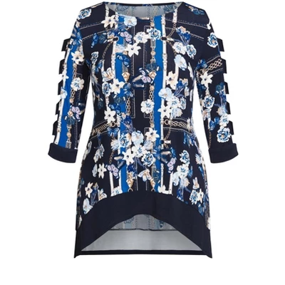 Women's Plus Size Alanah Top - Navy | AVENUE STUDIO 4 Women's Plus Size Alanah Top - Navy | AVENUE STUDIO - Image 2