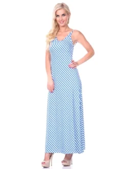Women's Backless Striped Maxi Dress - White Mark -Dresses City Shop GUEST 91ecb8b3 350c 43d3 9b33 886a9d87d20d